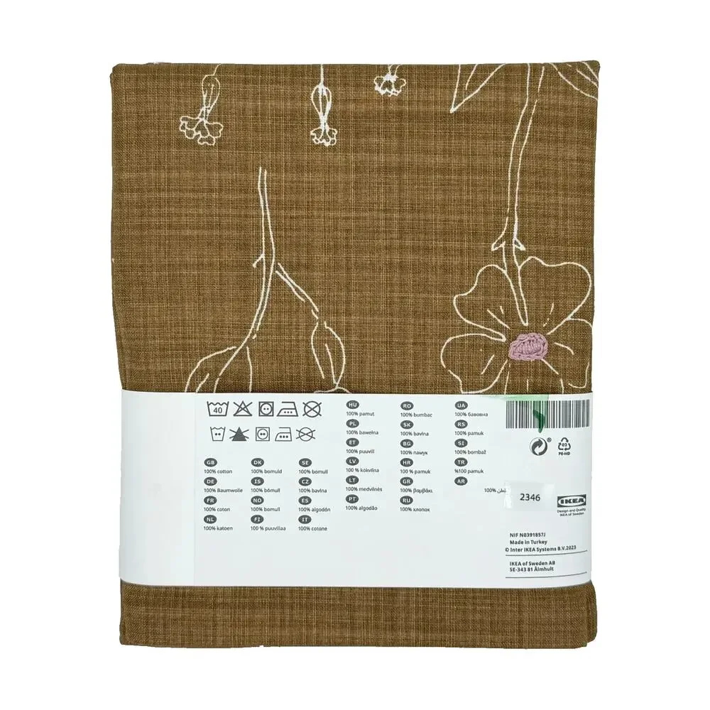 IKEA AKERNEJLIKA One 20x20in Brown Floral Cushion Cover-NEW